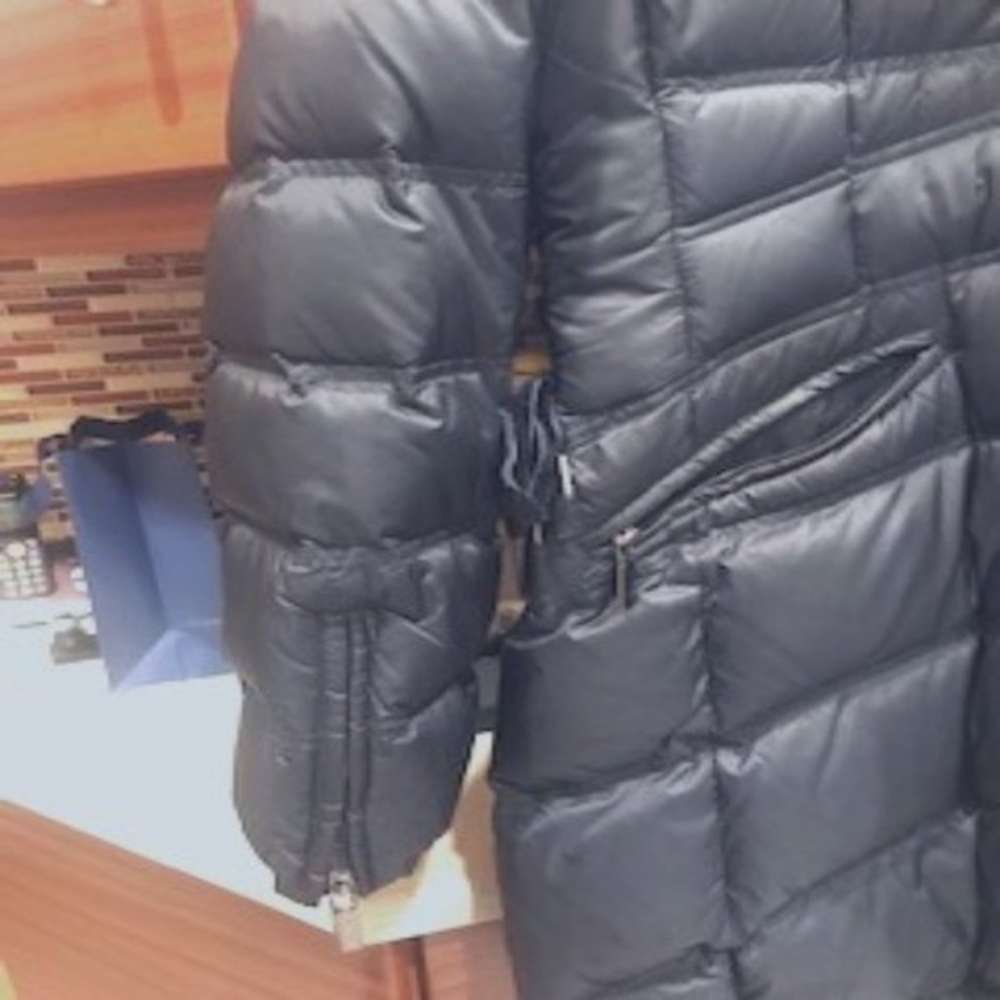 DAWN LEVY  Lace Up Fox Fur Puffer Coat
